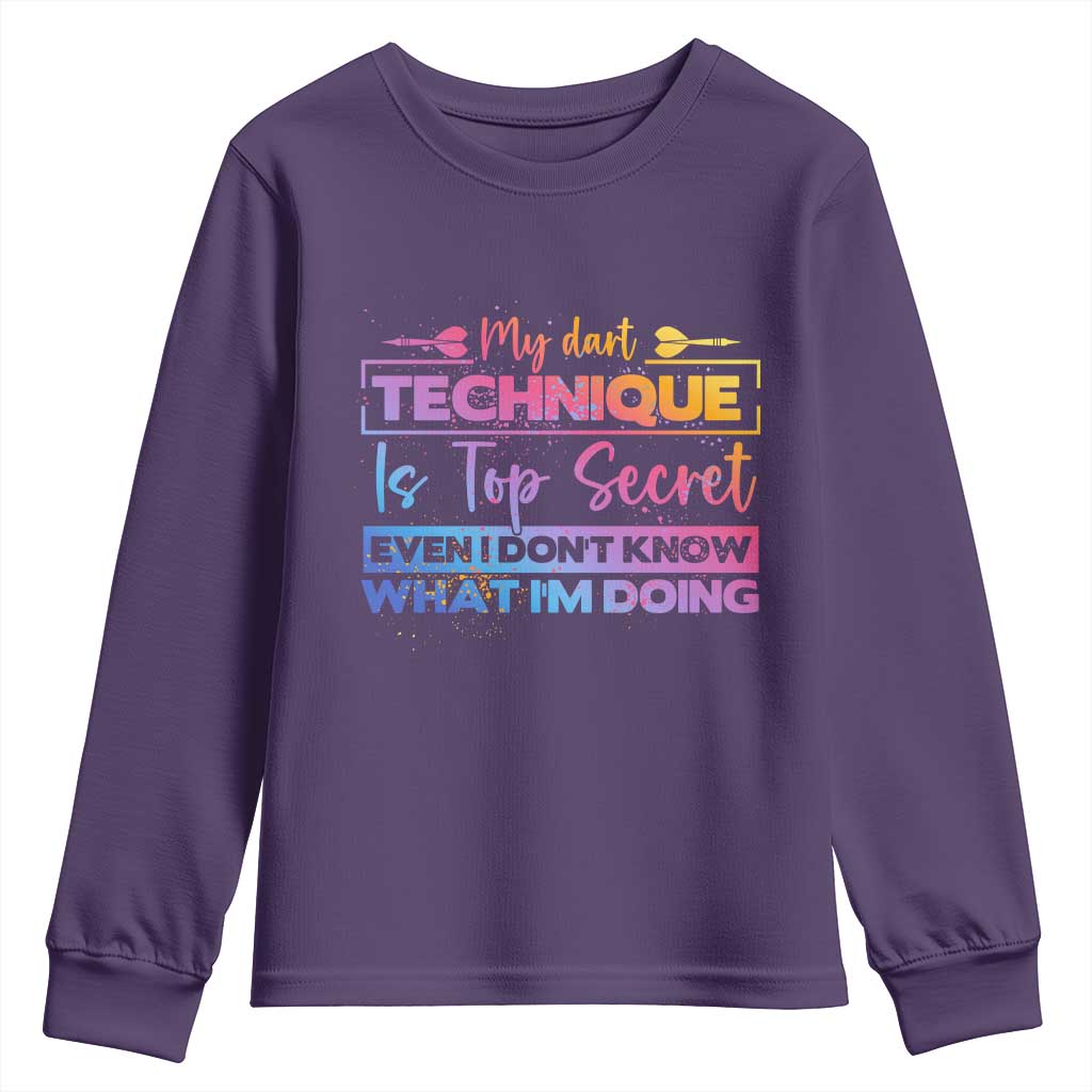 My Dart Technique Is Top Secret Youth Sweatshirt Funny Dartist Gift - Wonder Print Shop