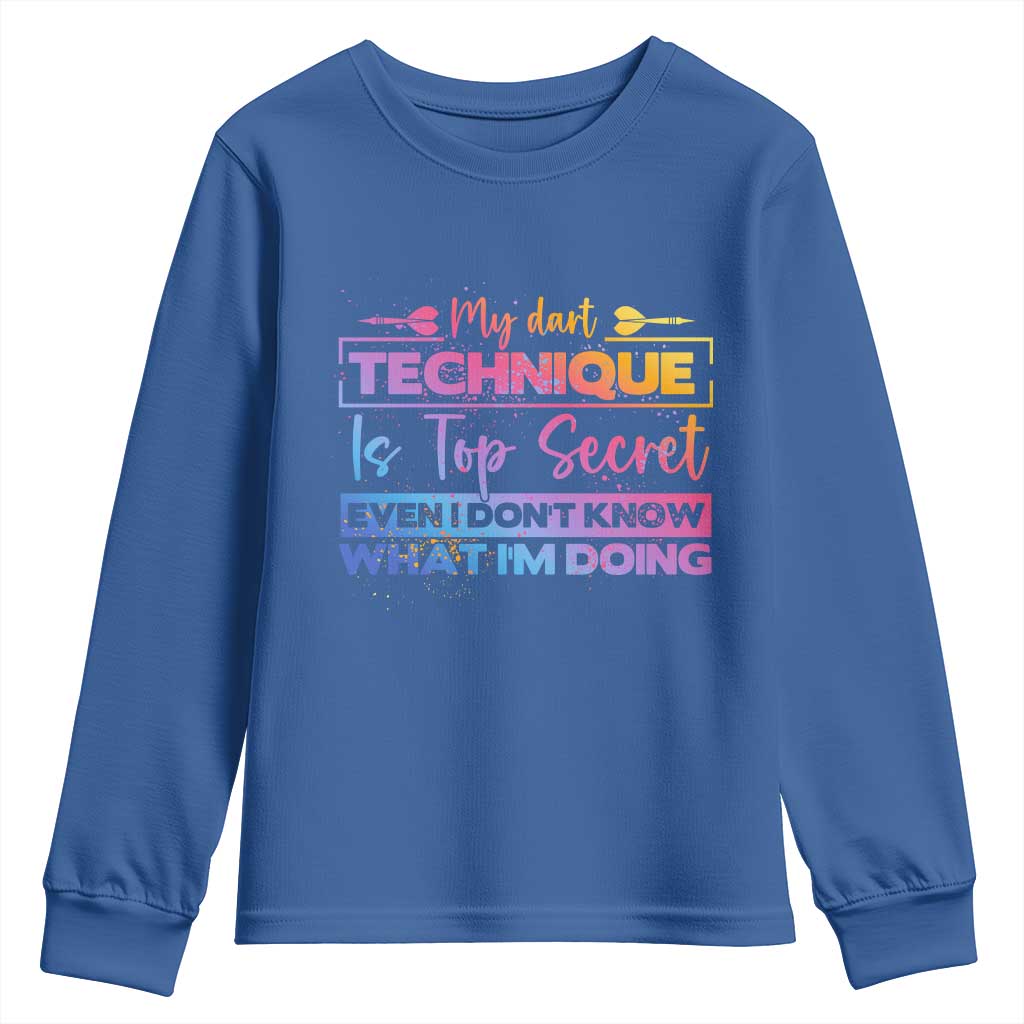 My Dart Technique Is Top Secret Youth Sweatshirt Funny Dartist Gift - Wonder Print Shop