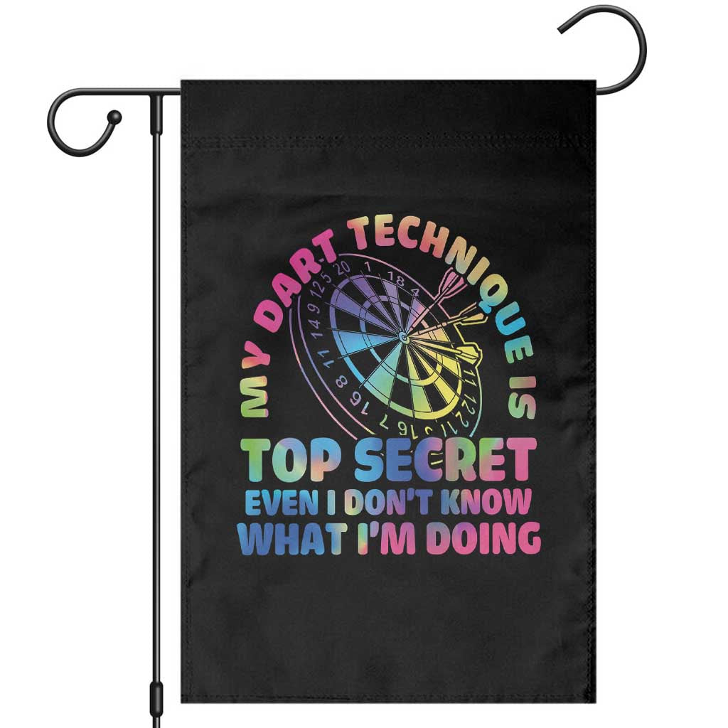 My Dart Technique Is Top Secret Garden Flag Vintage Tie Dye Dart Lover - Wonder Print Shop