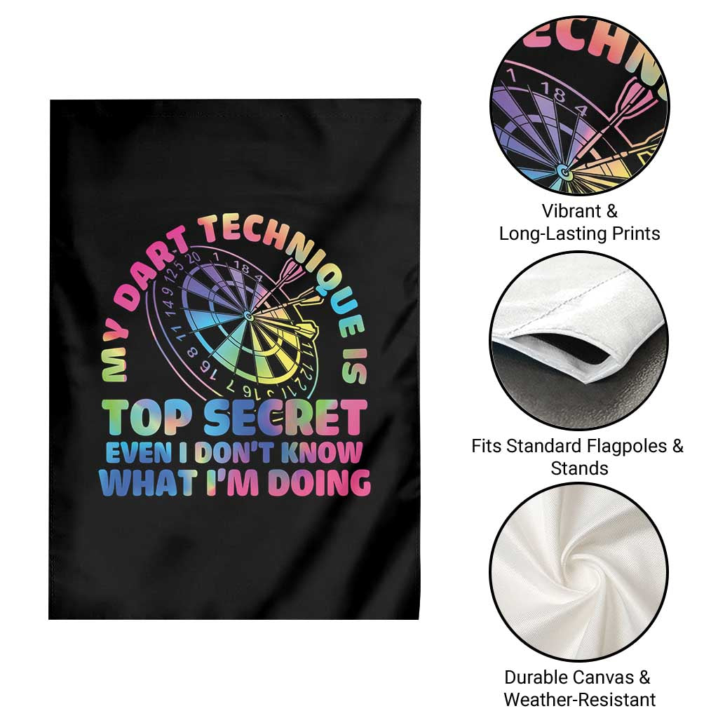 My Dart Technique Is Top Secret Garden Flag Vintage Tie Dye Dart Lover - Wonder Print Shop