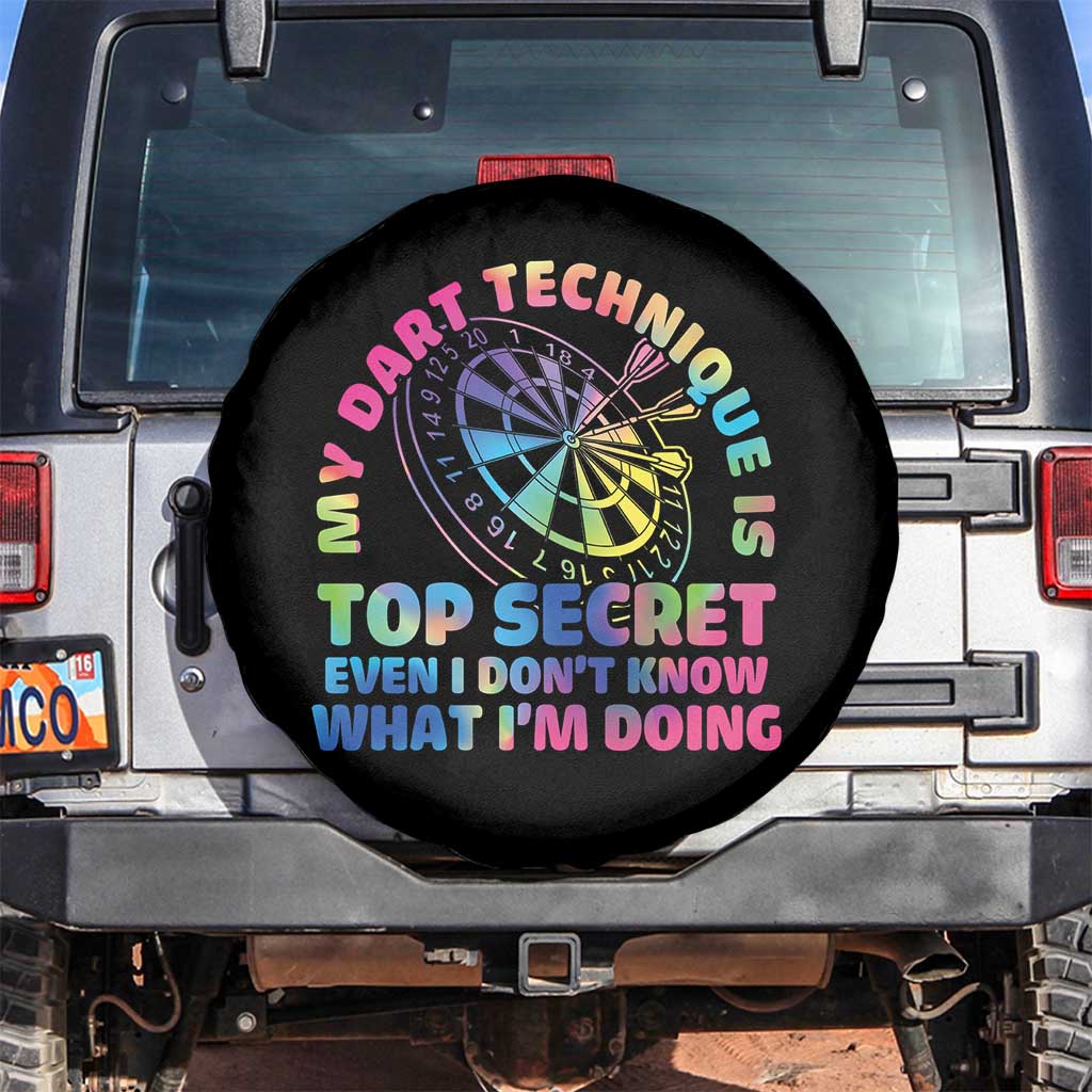 My Dart Technique Is Top Secret Spare Tire Cover Vintage Tie Dye Dart Lover - Wonder Print Shop