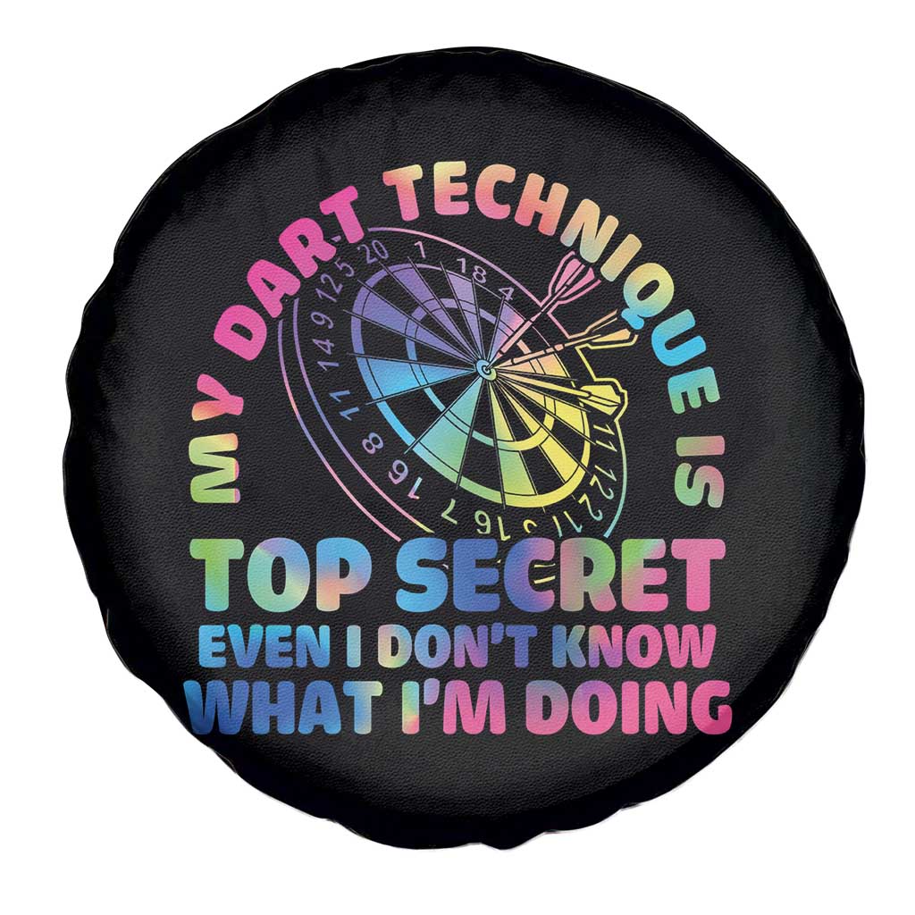 My Dart Technique Is Top Secret Spare Tire Cover Vintage Tie Dye Dart Lover - Wonder Print Shop