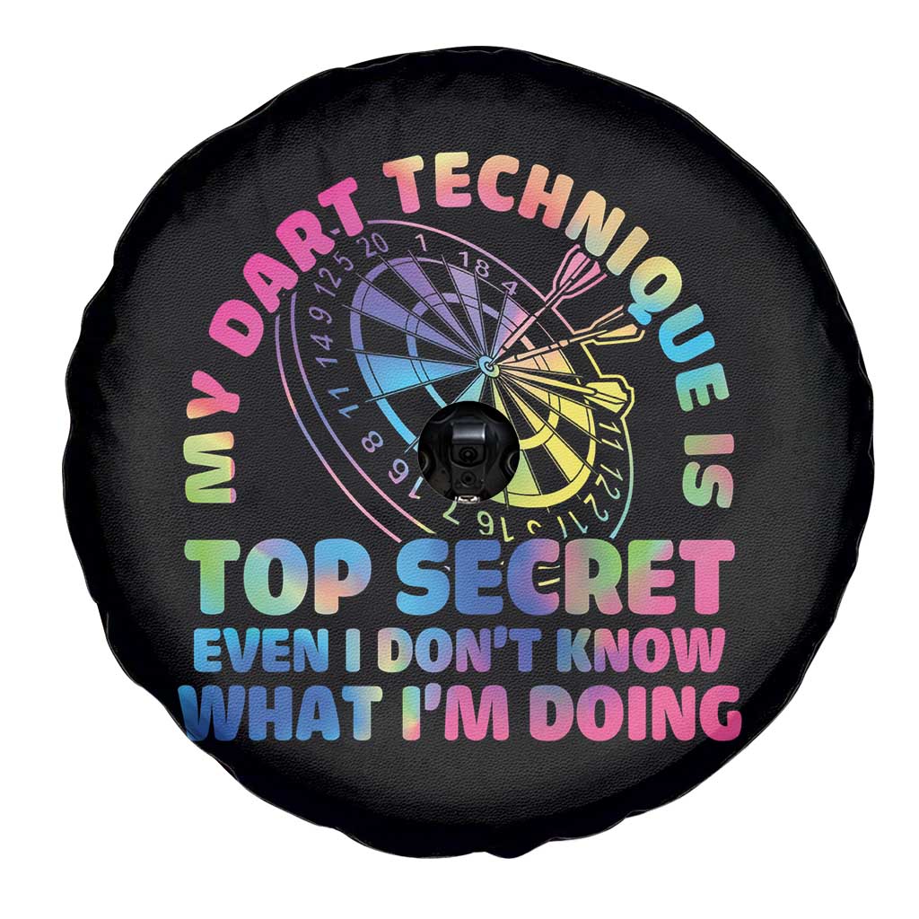 My Dart Technique Is Top Secret Spare Tire Cover Vintage Tie Dye Dart Lover - Wonder Print Shop