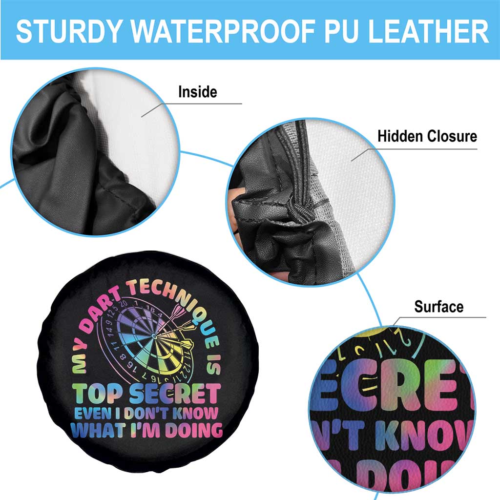 My Dart Technique Is Top Secret Spare Tire Cover Vintage Tie Dye Dart Lover - Wonder Print Shop
