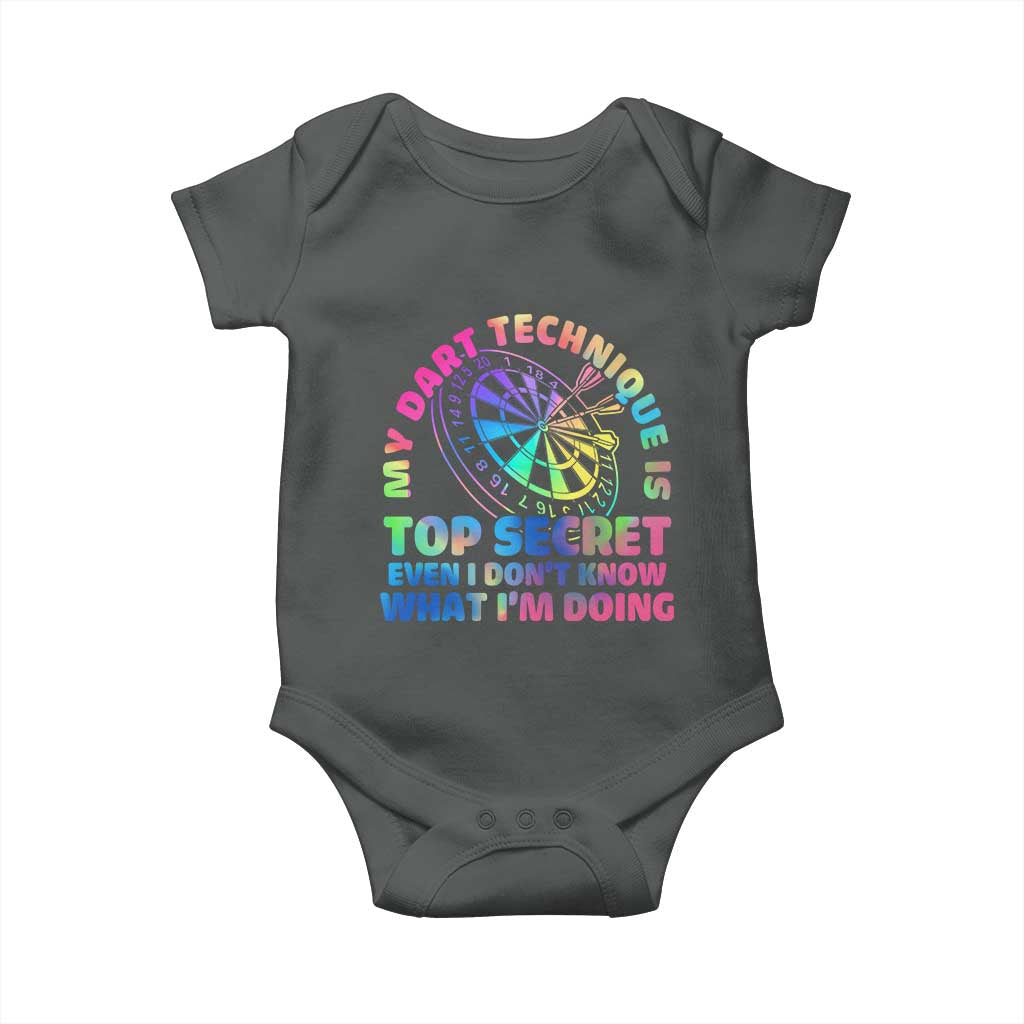 My Dart Technique Is Top Secret Baby Onesie Vintage Tie Dye Dart Lover - Wonder Print Shop