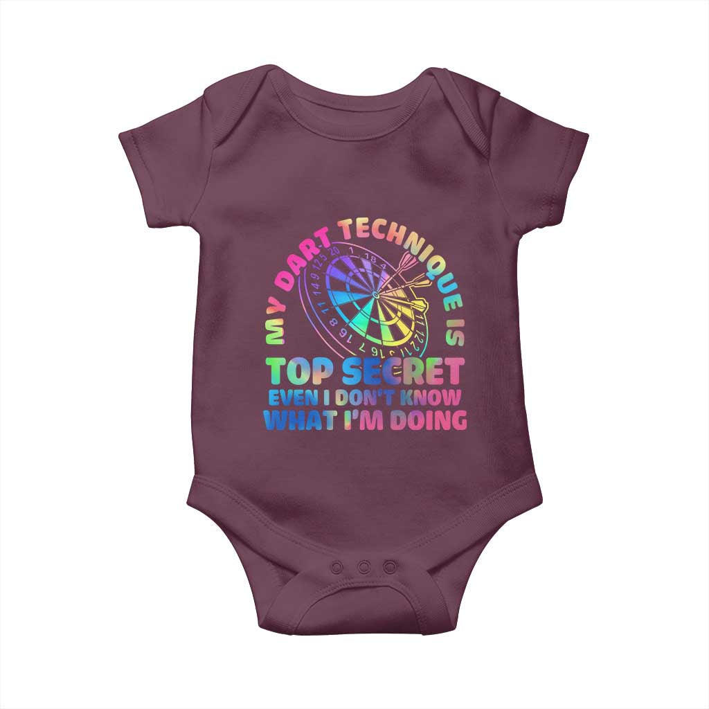 My Dart Technique Is Top Secret Baby Onesie Vintage Tie Dye Dart Lover - Wonder Print Shop