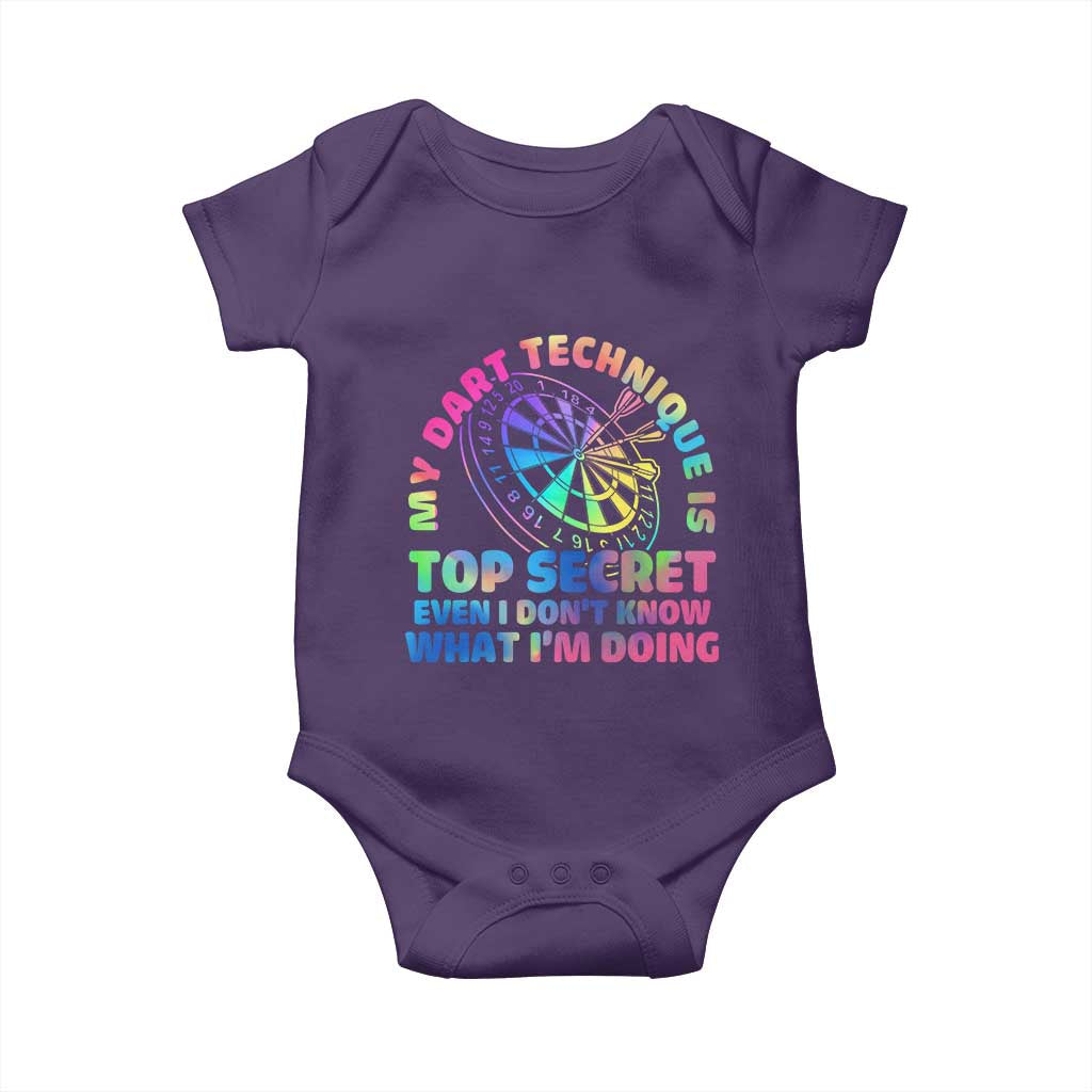 My Dart Technique Is Top Secret Baby Onesie Vintage Tie Dye Dart Lover - Wonder Print Shop