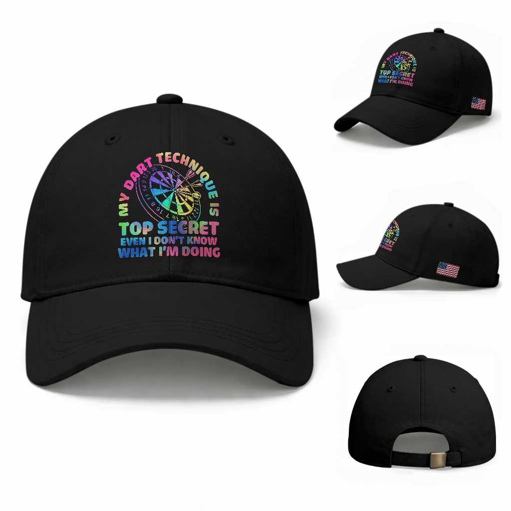 My Dart Technique Is Top Secret Baseball Cap Vintage Tie Dye Dart Lover