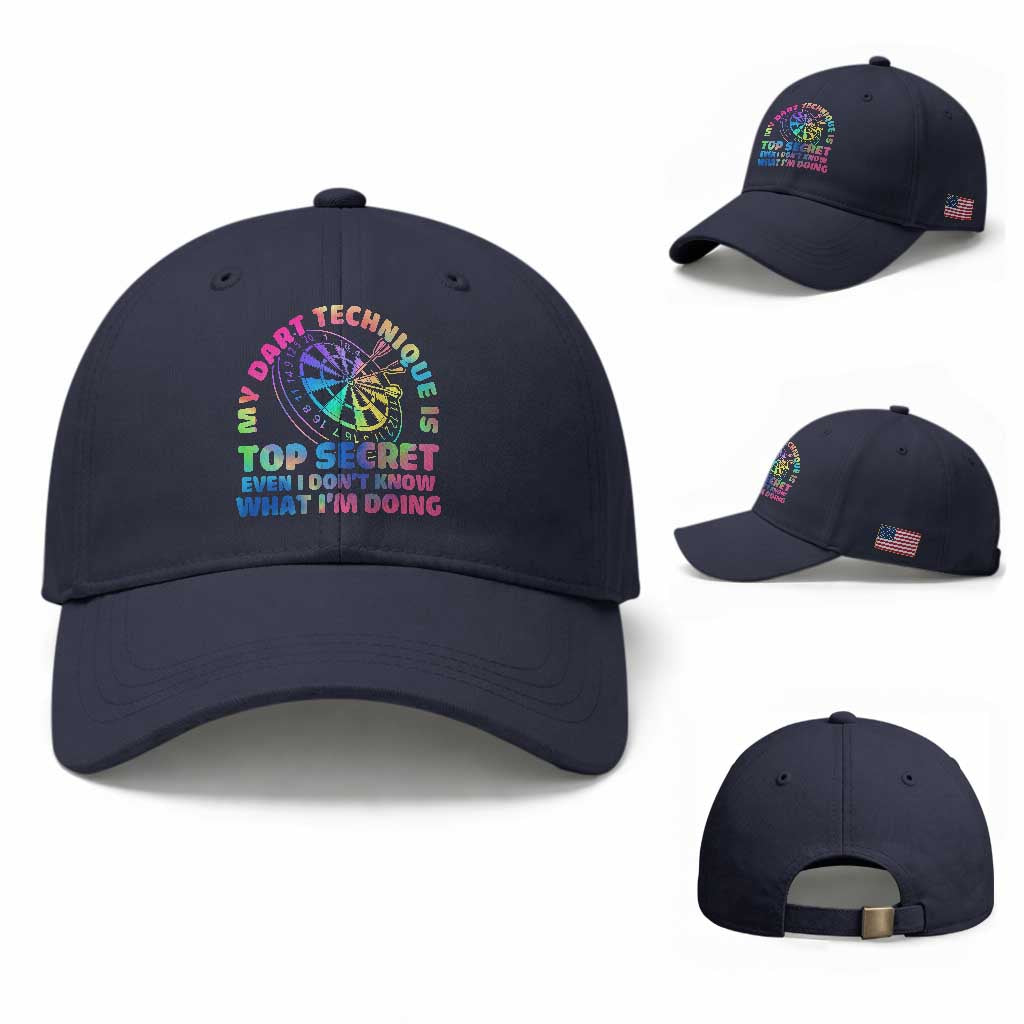My Dart Technique Is Top Secret Baseball Cap Vintage Tie Dye Dart Lover