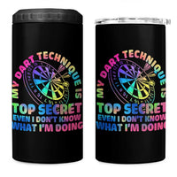 My Dart Technique Is Top Secret 4 in 1 Can Cooler Tumbler Vintage Tie Dye Dart Lover - Wonder Print Shop