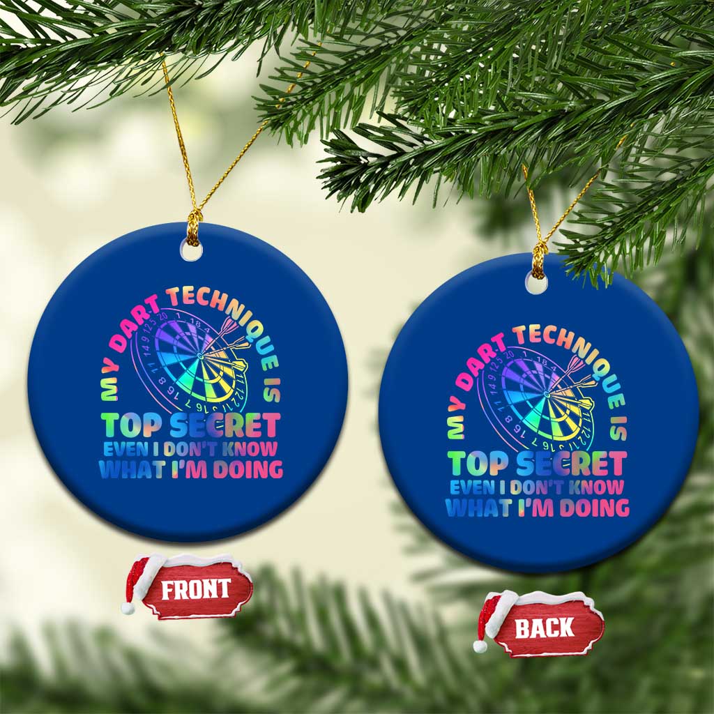 My Dart Technique Is Top Secret Ceramic Ornament Vintage Tie Dye Dart Lover - Wonder Print Shop