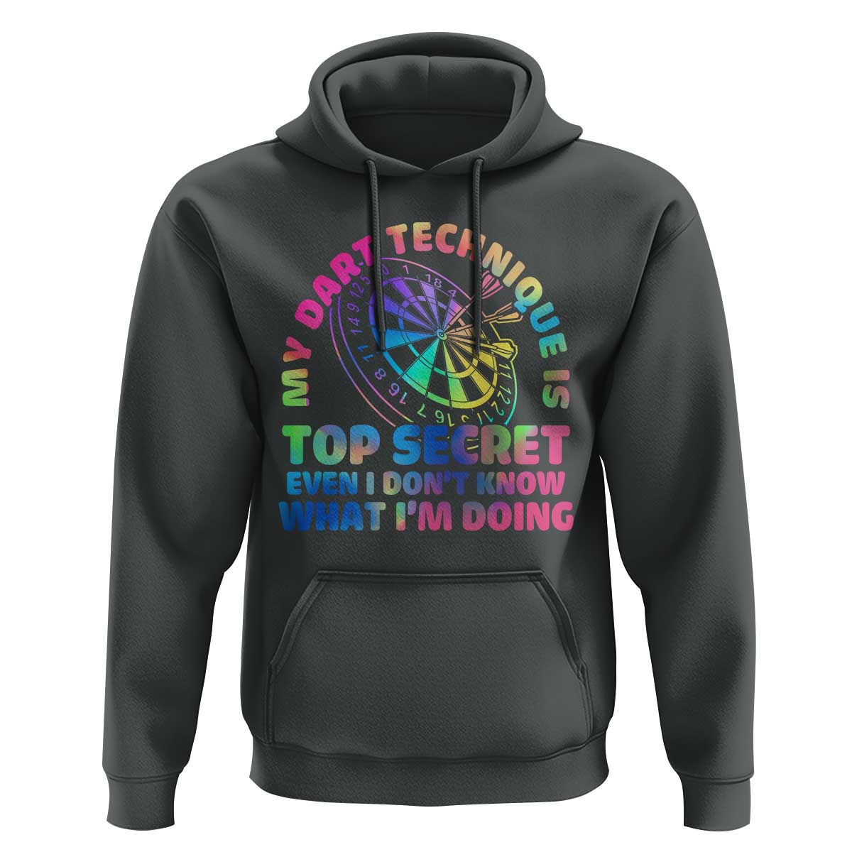 My Dart Technique Is Top Secret Hoodie Vintage Tie Dye Dart Lover - Wonder Print Shop