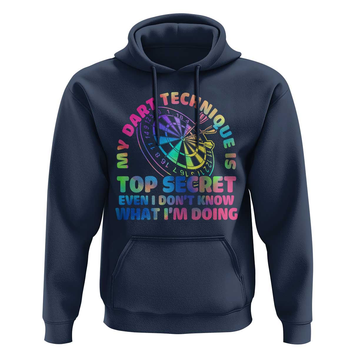 My Dart Technique Is Top Secret Hoodie Vintage Tie Dye Dart Lover - Wonder Print Shop