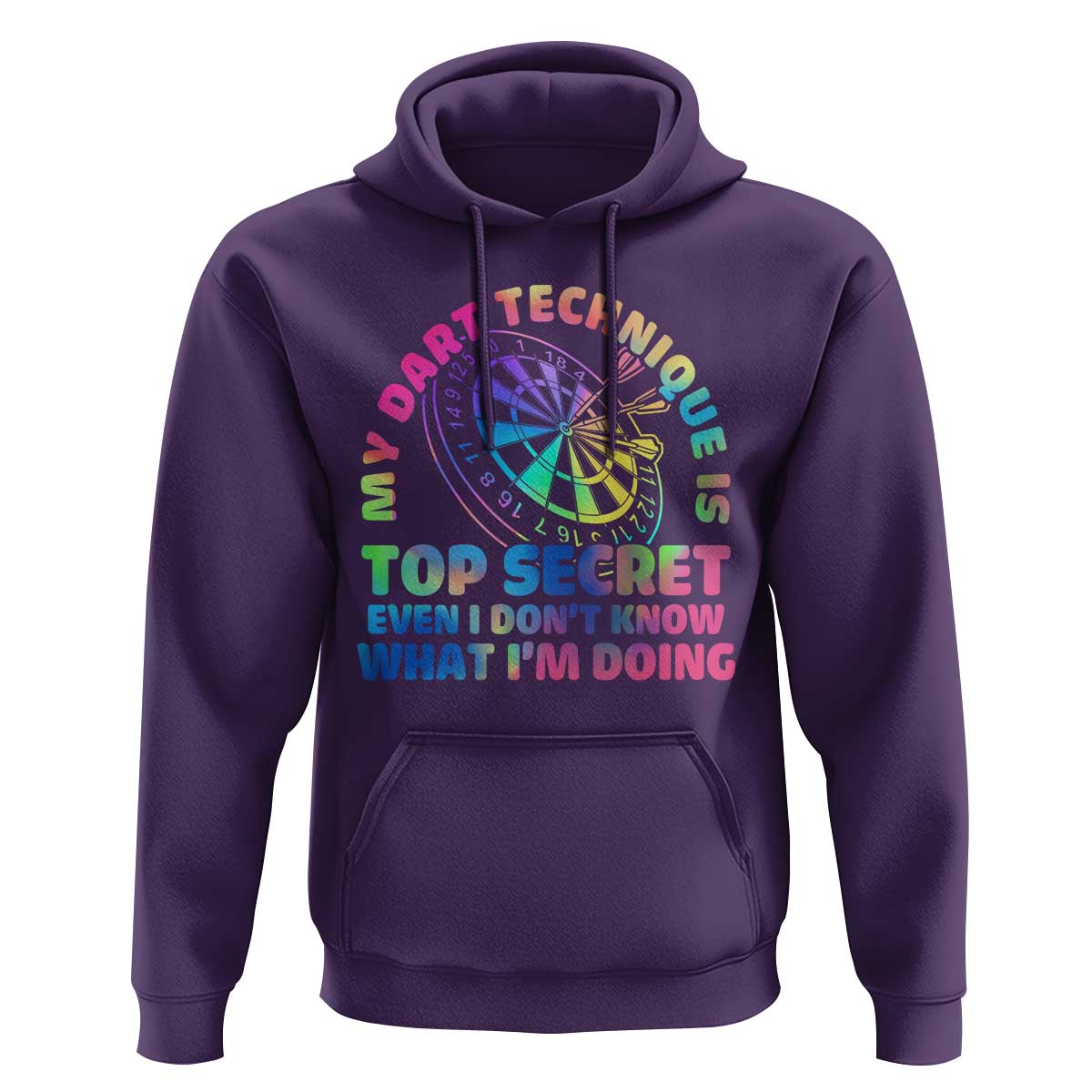 My Dart Technique Is Top Secret Hoodie Vintage Tie Dye Dart Lover - Wonder Print Shop