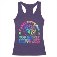 My Dart Technique Is Top Secret Racerback Tank Top Vintage Tie Dye Dart Lover - Wonder Print Shop