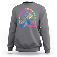 My Dart Technique Is Top Secret Sweatshirt Vintage Tie Dye Dart Lover - Wonder Print Shop