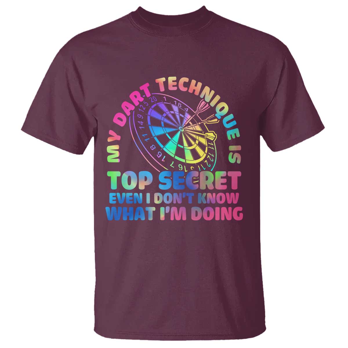 My Dart Technique Is Top Secret T Shirt Vintage Tie Dye Dart Lover - Wonder Print Shop