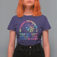 My Dart Technique Is Top Secret T Shirt For Women Vintage Tie Dye Dart Lover - Wonder Print Shop
