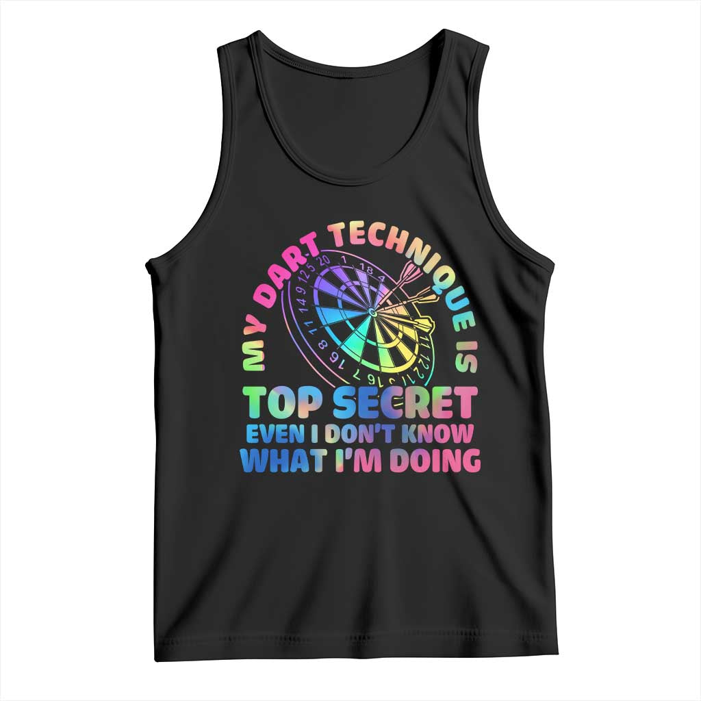 My Dart Technique Is Top Secret Tank Top Vintage Tie Dye Dart Lover - Wonder Print Shop
