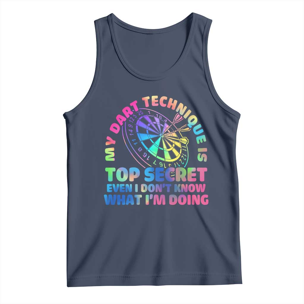 My Dart Technique Is Top Secret Tank Top Vintage Tie Dye Dart Lover - Wonder Print Shop