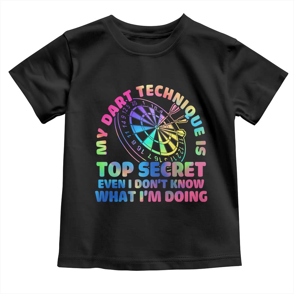 My Dart Technique Is Top Secret Toddler T Shirt Vintage Tie Dye Dart Lover - Wonder Print Shop