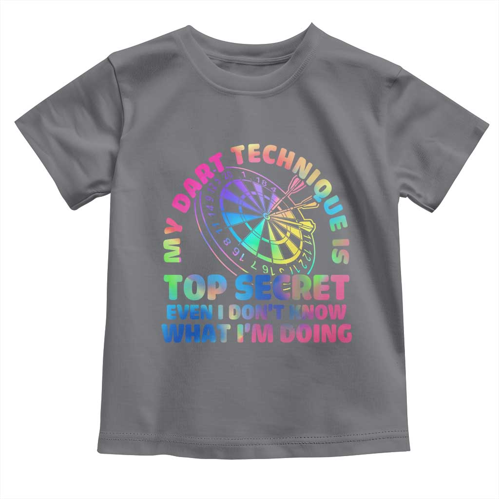 My Dart Technique Is Top Secret Toddler T Shirt Vintage Tie Dye Dart Lover - Wonder Print Shop