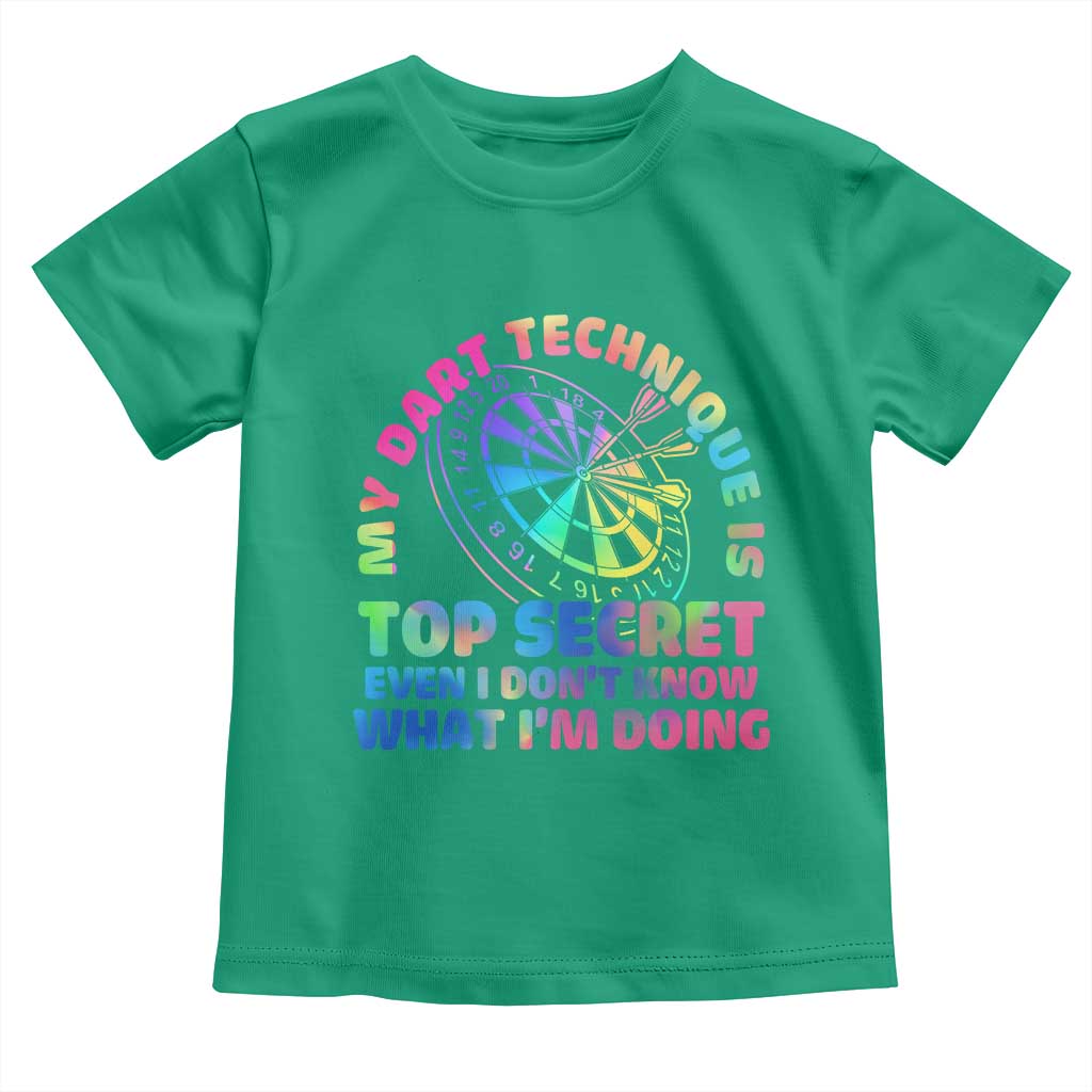 My Dart Technique Is Top Secret Toddler T Shirt Vintage Tie Dye Dart Lover - Wonder Print Shop
