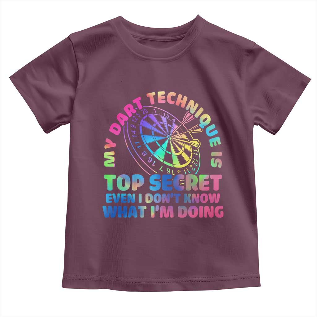 My Dart Technique Is Top Secret Toddler T Shirt Vintage Tie Dye Dart Lover - Wonder Print Shop