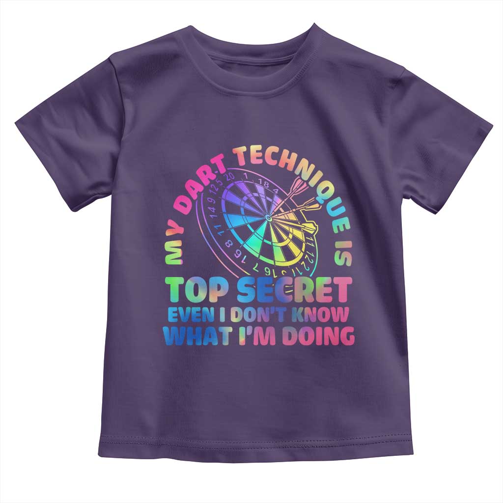 My Dart Technique Is Top Secret Toddler T Shirt Vintage Tie Dye Dart Lover - Wonder Print Shop