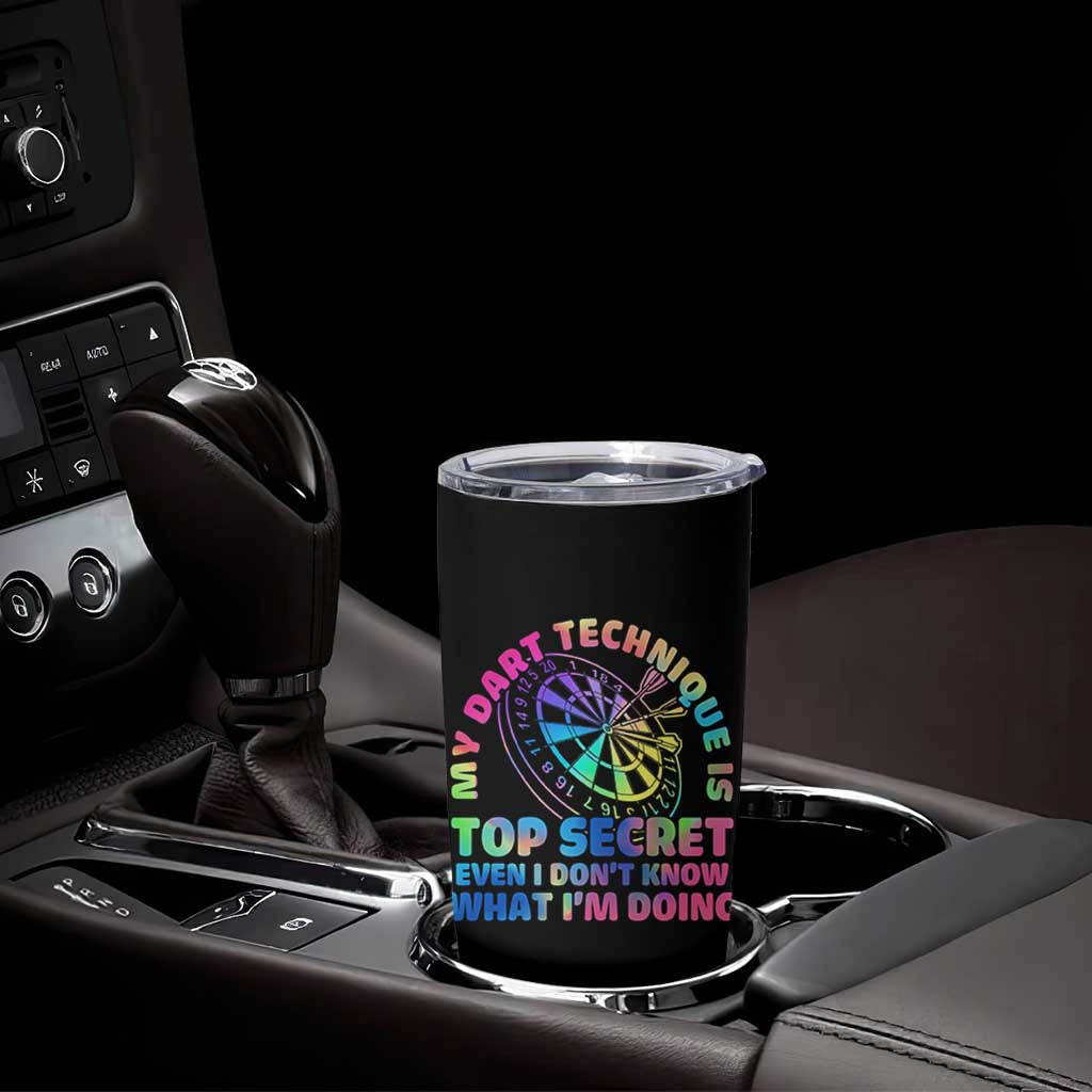 My Dart Technique Is Top Secret Tumbler Cup Vintage Tie Dye Dart Lover - Wonder Print Shop