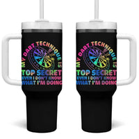 My Dart Technique Is Top Secret Tumbler With Handle Vintage Tie Dye Dart Lover - Wonder Print Shop