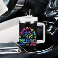 My Dart Technique Is Top Secret Tumbler With Handle Vintage Tie Dye Dart Lover - Wonder Print Shop