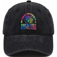 My Dart Technique Is Top Secret Washed Cotton Baseball Cap Vintage Tie Dye Dart Lover