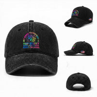 My Dart Technique Is Top Secret Washed Cotton Baseball Cap Vintage Tie Dye Dart Lover