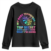 My Dart Technique Is Top Secret Youth Sweatshirt Vintage Tie Dye Dart Lover - Wonder Print Shop