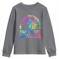 My Dart Technique Is Top Secret Youth Sweatshirt Vintage Tie Dye Dart Lover - Wonder Print Shop