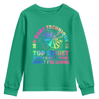 My Dart Technique Is Top Secret Youth Sweatshirt Vintage Tie Dye Dart Lover - Wonder Print Shop