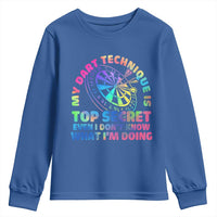 My Dart Technique Is Top Secret Youth Sweatshirt Vintage Tie Dye Dart Lover - Wonder Print Shop