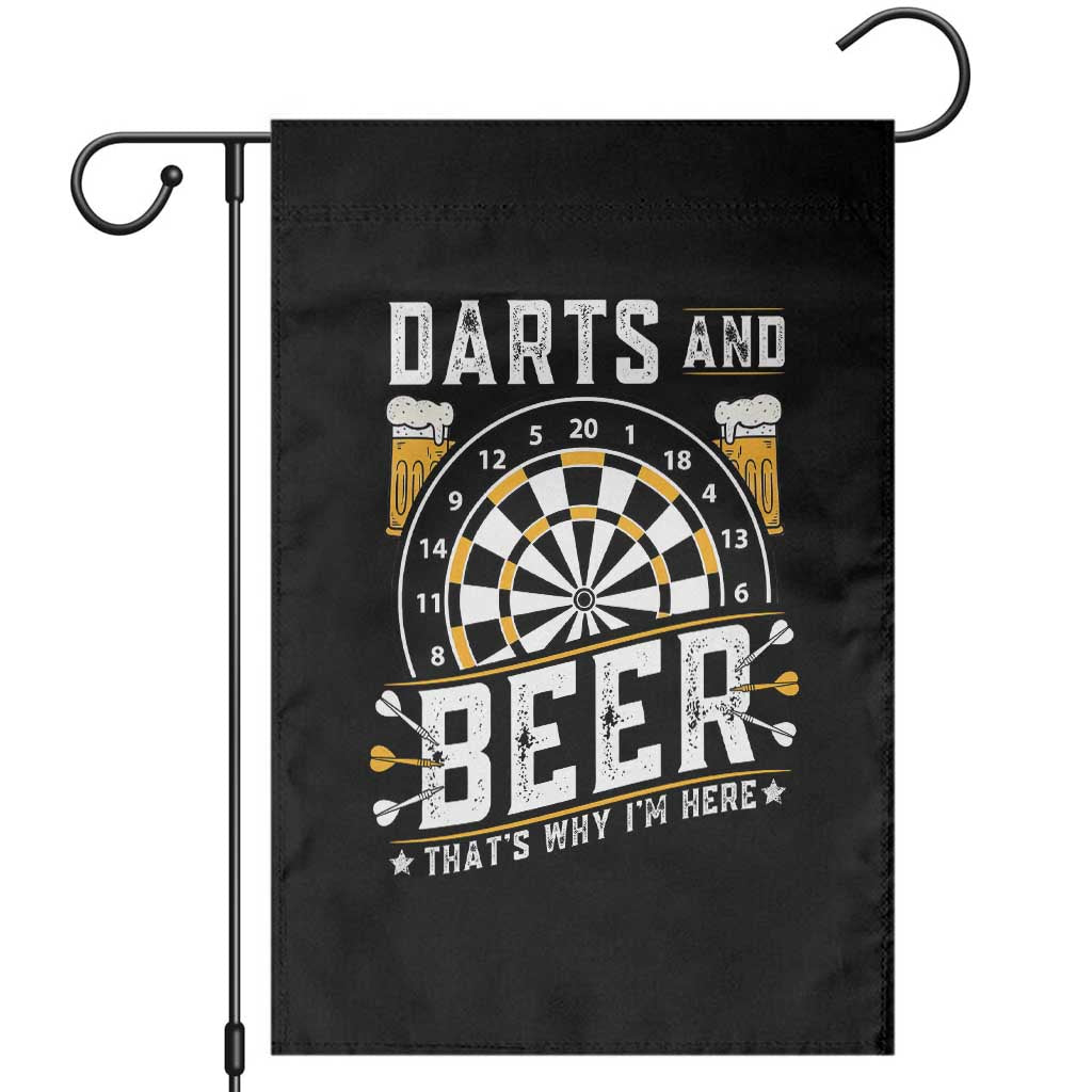 Darts And Beer That Is Why I Am Here Garden Flag Funny Pub Game Darts Lover Gift - Wonder Print Shop