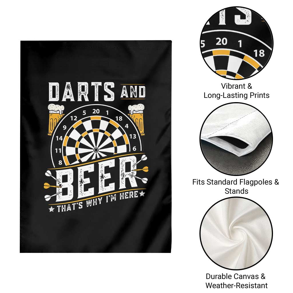 Darts And Beer That Is Why I Am Here Garden Flag Funny Pub Game Darts Lover Gift - Wonder Print Shop