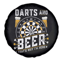 Darts And Beer That Is Why I Am Here Spare Tire Cover Funny Pub Game Darts Lover Gift - Wonder Print Shop