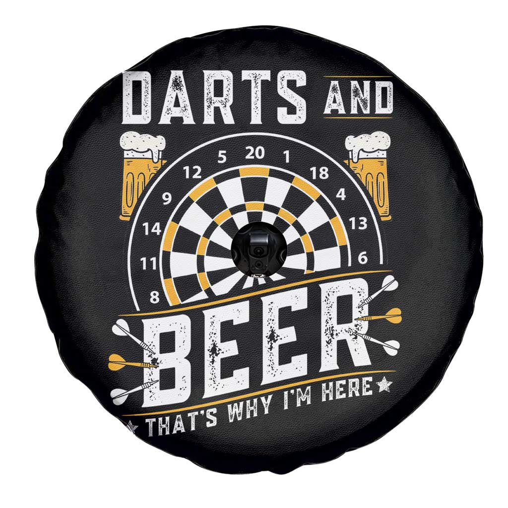 Darts And Beer That Is Why I Am Here Spare Tire Cover Funny Pub Game Darts Lover Gift - Wonder Print Shop