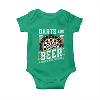 Darts And Beer That Is Why I Am Here Baby Onesie Funny Pub Game Darts Lover Gift - Wonder Print Shop
