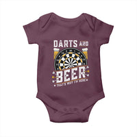 Darts And Beer That Is Why I Am Here Baby Onesie Funny Pub Game Darts Lover Gift - Wonder Print Shop