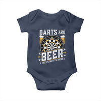 Darts And Beer That Is Why I Am Here Baby Onesie Funny Pub Game Darts Lover Gift - Wonder Print Shop