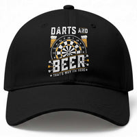 Darts And Beer That Is Why I Am Here Baseball Cap Funny Pub Game Darts Lover Gift