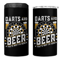 Darts And Beer That Is Why I Am Here 4 in 1 Can Cooler Tumbler Funny Pub Game Darts Lover Gift - Wonder Print Shop