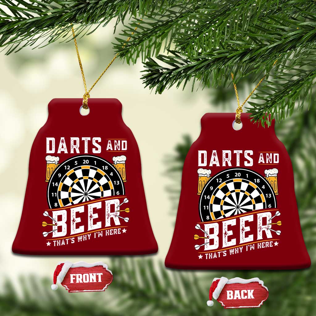 Darts And Beer That Is Why I Am Here Ceramic Ornament Funny Pub Game Darts Lover Gift - Wonder Print Shop