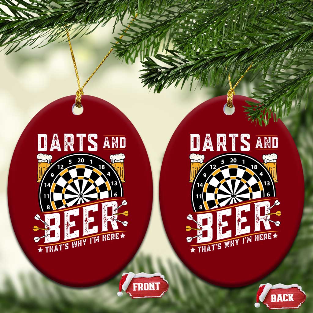 Darts And Beer That Is Why I Am Here Ceramic Ornament Funny Pub Game Darts Lover Gift - Wonder Print Shop