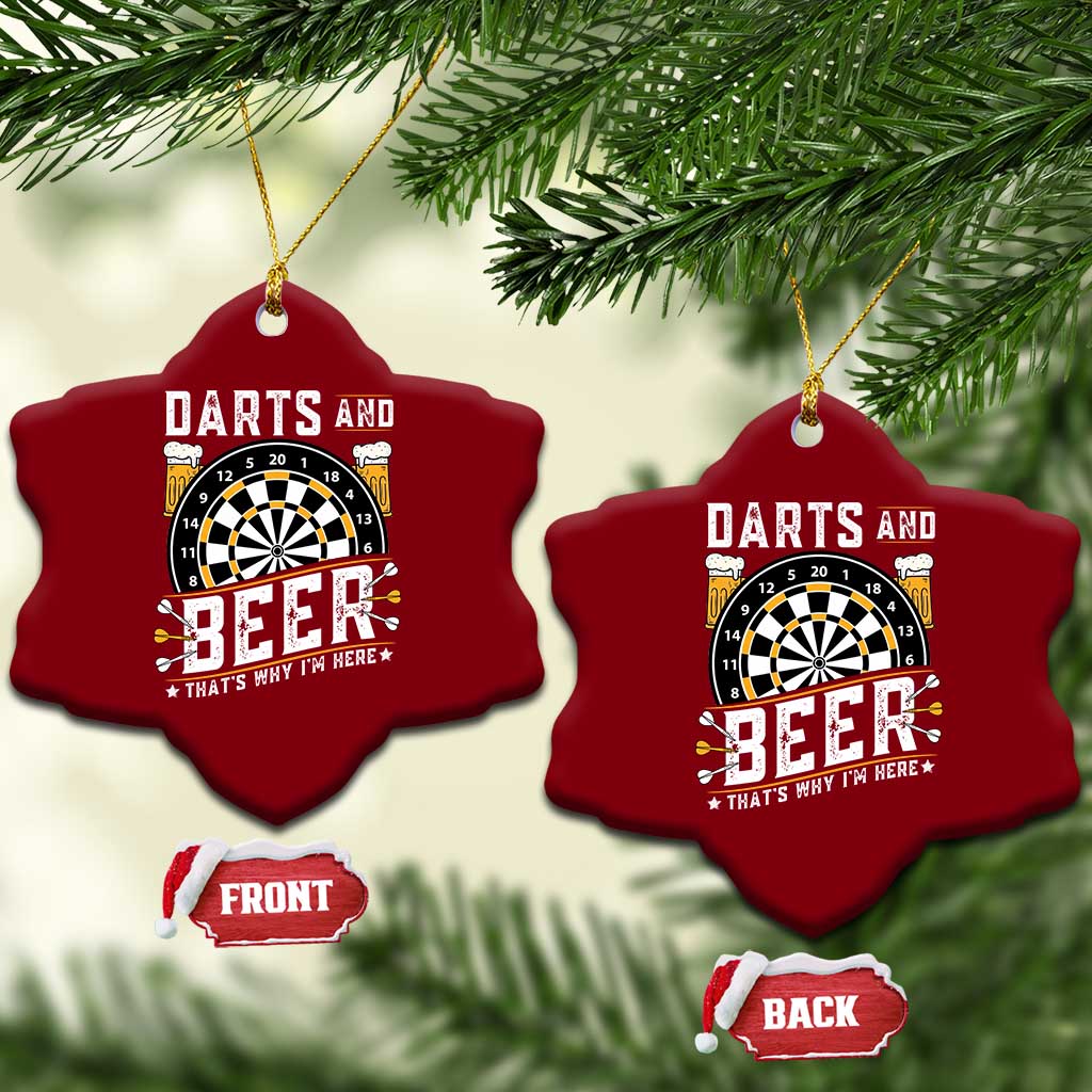Darts And Beer That Is Why I Am Here Ceramic Ornament Funny Pub Game Darts Lover Gift - Wonder Print Shop
